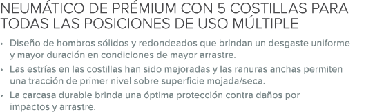 NEUM TICO DE PR MIUM CON 5 COSTILLAS PARA TODAS LAS POSICIONES DE USO M LTIPLE • Dise o de hombros s lidos y redondea...