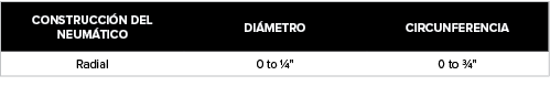 Construcci n del neum tico,Di metro,Circunferencia,Radial ,0 to ¼\“ ,0 to ¾\"