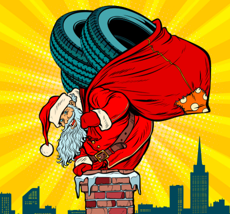 Santa with tire