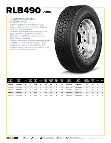 RLB490 Hoja de Especificaciones