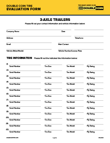 3 Axle Trailers Evaluation Form