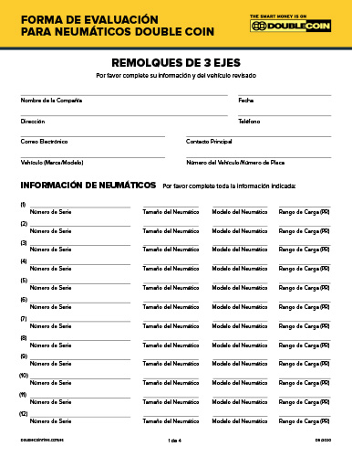 Forma de evaluación de remolques de 3 ejes