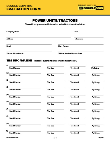 Power Units / Tractors Evaluation Form