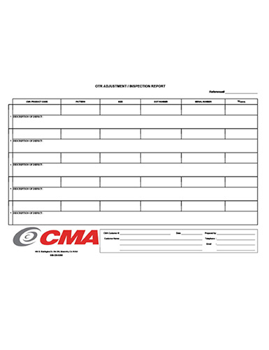 OTR Warranty Adjustment Form